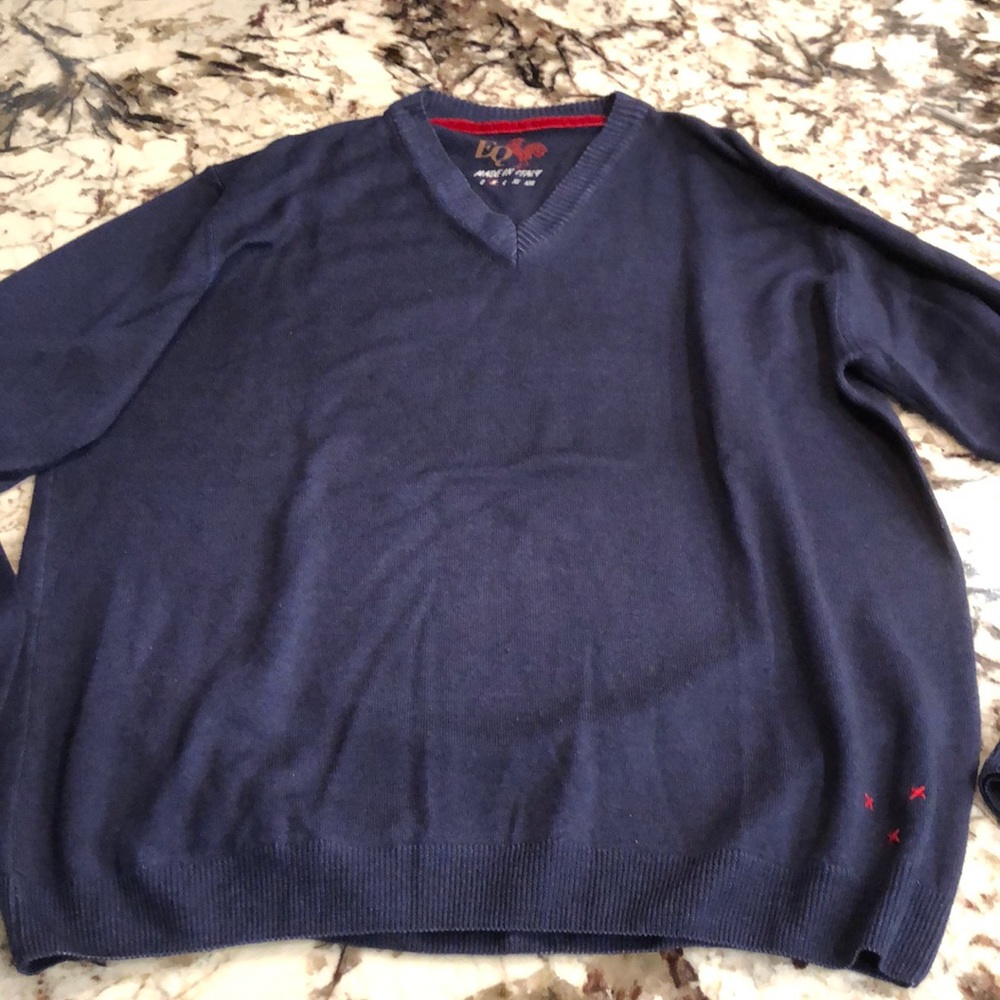EQ Navy sweater. 100% wool. Size medium